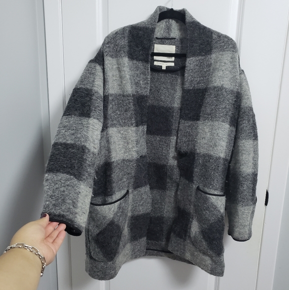 ARITZIA WILFRED FREE Grey Plaid Wool Neelam Jacket Coat - Picture 5 of 12